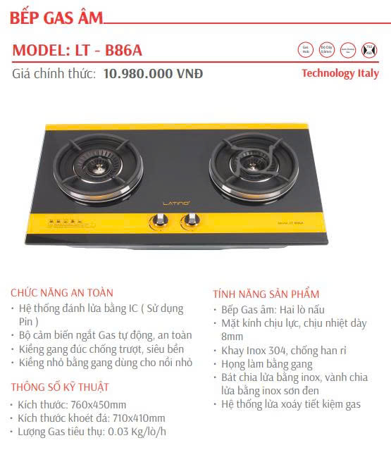 Bếp Gas LATINO LT-B86A