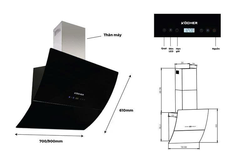 Máy Hút Mùi KOCHER K-2080E 70