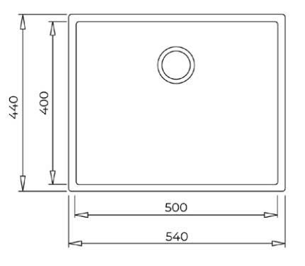 Chậu rửa TEKA SQUARE 50.40 TG 3½ C/REB SF NEGRO