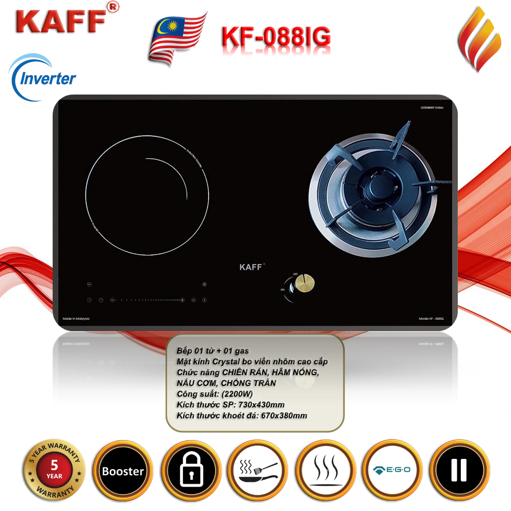 Bếp Gas Kết Hợp Từ KAFF KF-088IG