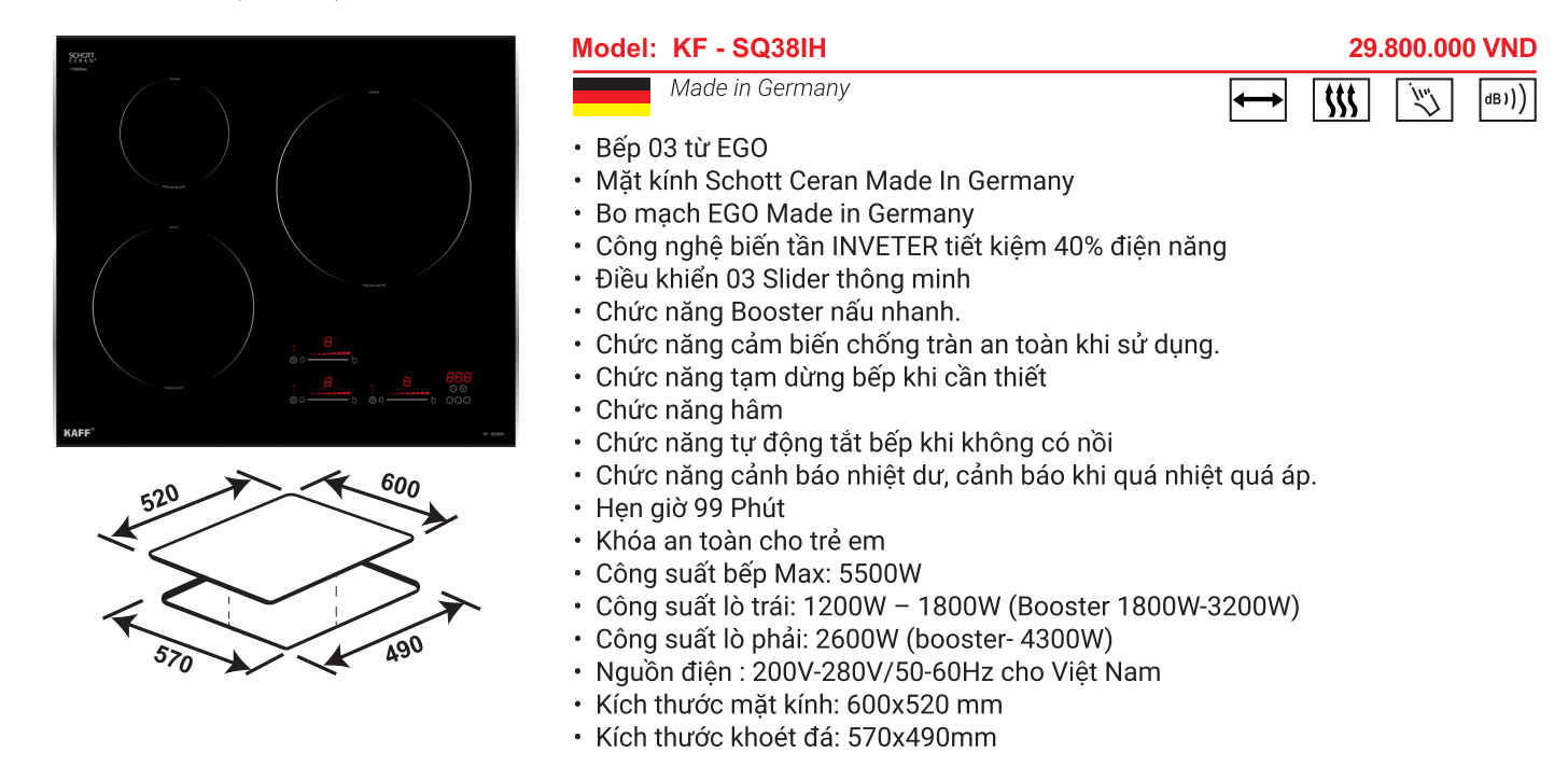 Bếp Từ KAFF KF-SQ38IH