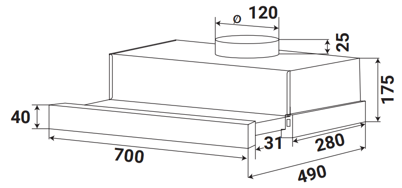 Máy Hút Mùi KAFF KF-TL7001W