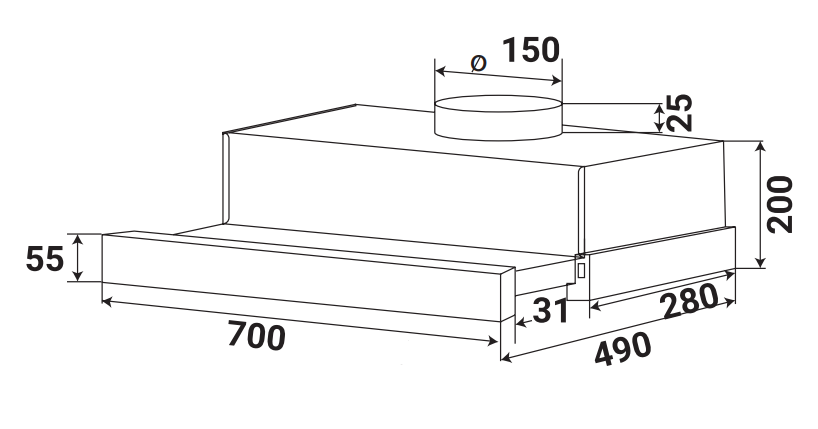 Máy Hút Mùi KAFF KF-TL700ST