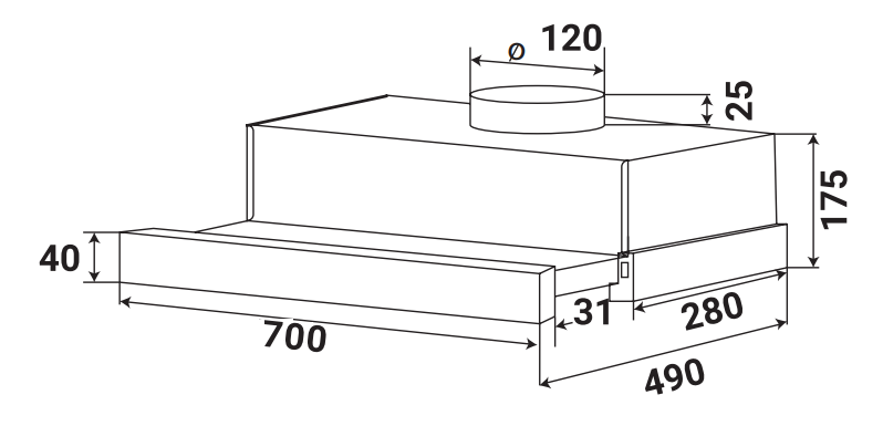 Máy Hút Mùi KAFF KF-TL1007W