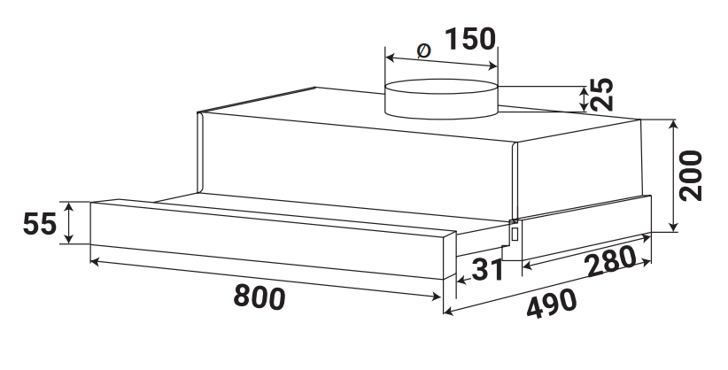 Máy Hút Mùi KAFF KF-TL800ST