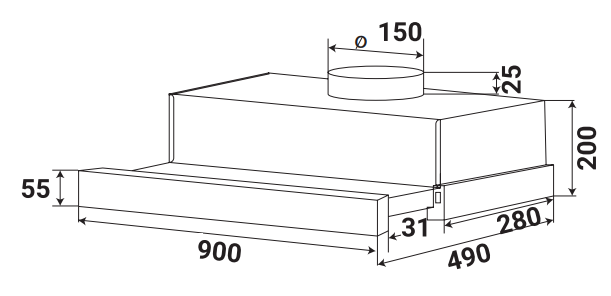 Máy Hút Mùi KAFF KF-TL900ST