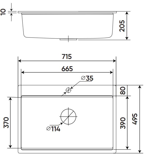 Chậu rửa KAFF GRANITE KF-MONDY-715-D