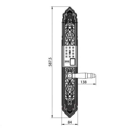 Khóa Vân Tay Cửa Gỗ Đại Sảnh Kassler KL-989FS APP