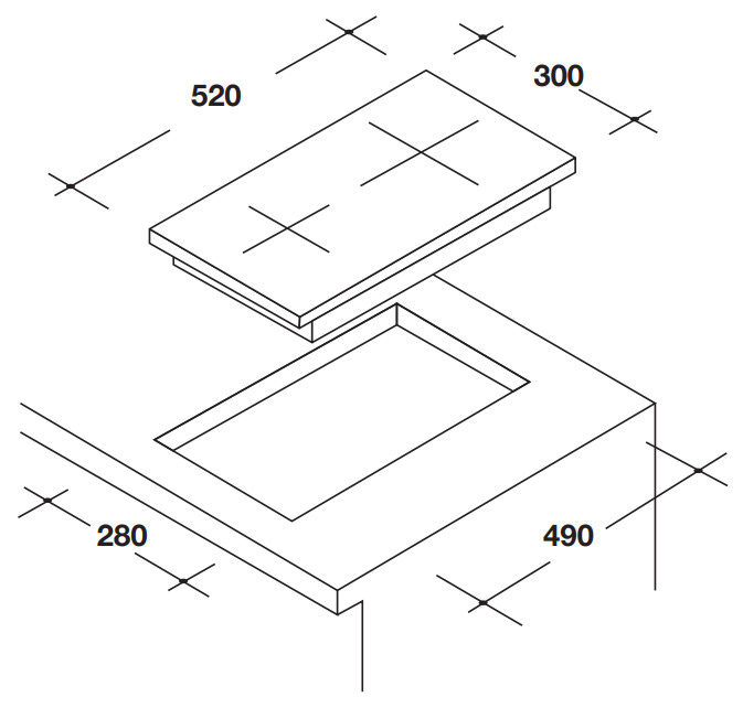 Bếp Domino Từ Rosieres MI1301