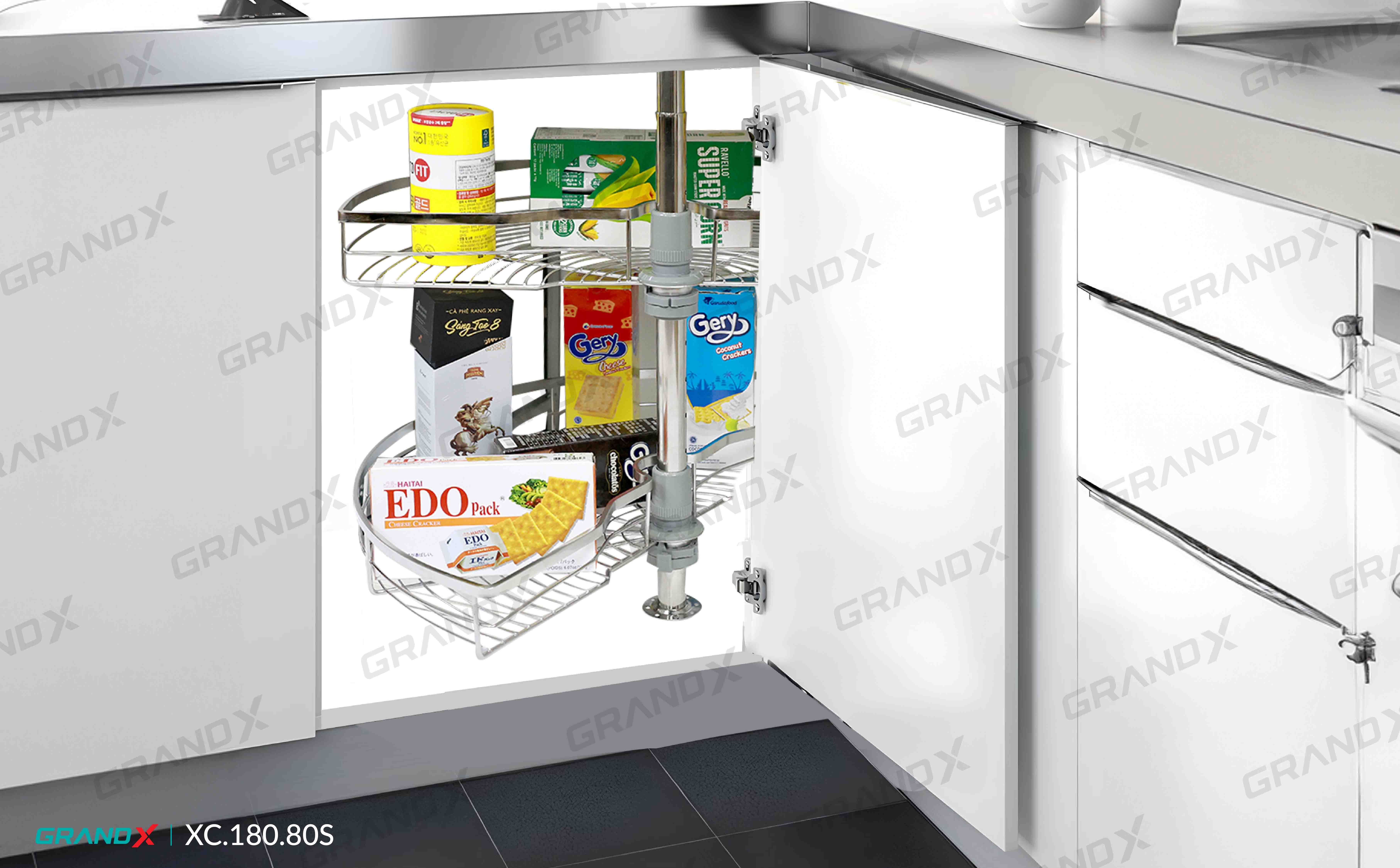 Mâm Xoay Góc Mở 1/2 180° GrandX XC.180.80S