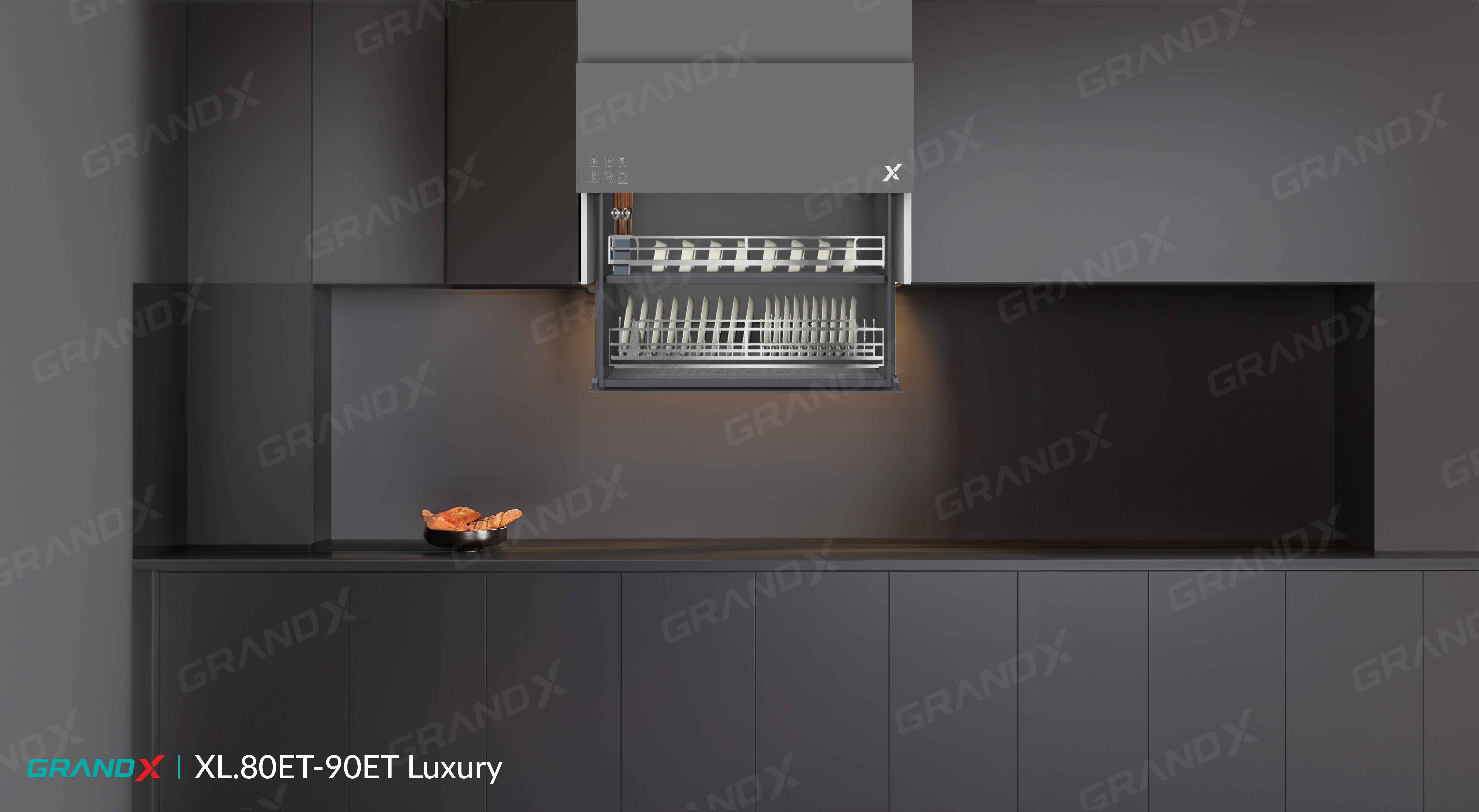 Giá Bát Đĩa Nâng Hạ Điện Thông Minh Titanium GrandX LX.80ET - Luxury