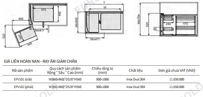 Giá Liên Hoàn Nan EUROGOLD EPV102