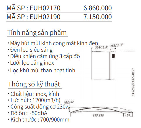 Máy Hút Mùi EUROGOLD EUH021