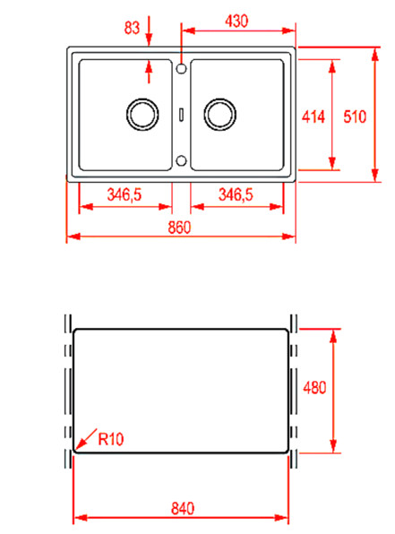 Chậu Rửa TEKA MAESTRO STONE 90B-TG2B(Grey)