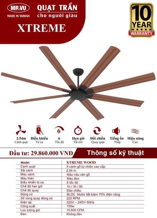 Quạt Trần Cho Người Giàu MR.VŨ XTREME WOOD
