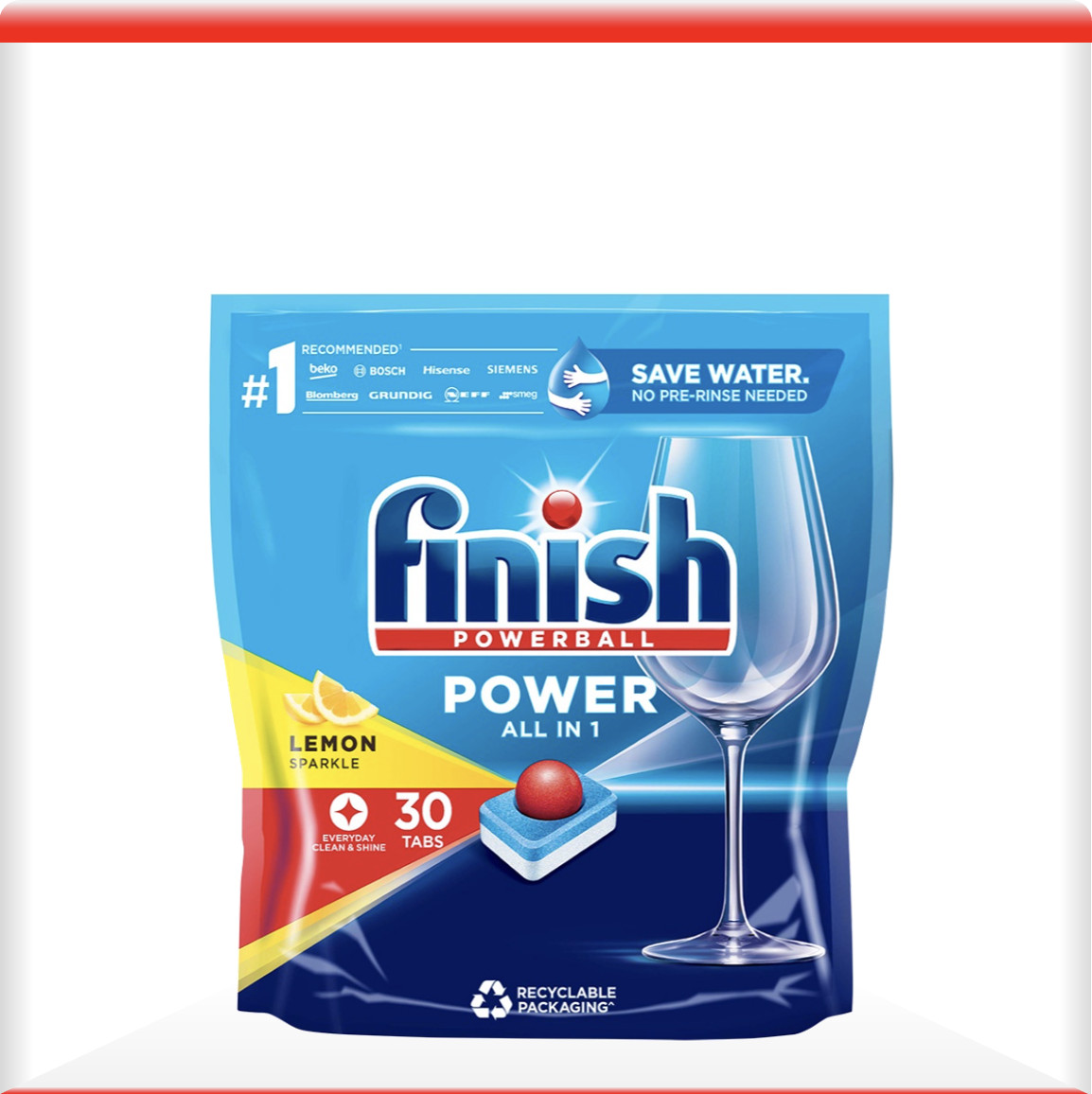 Viên Rửa Chén Finish Power All in 1 30 viên Hương Chanh