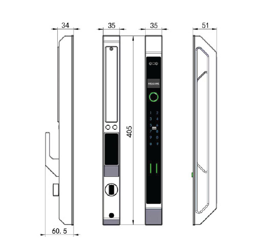 Khóa Điện Tử HUBERT HB CNI7 EU BLACK