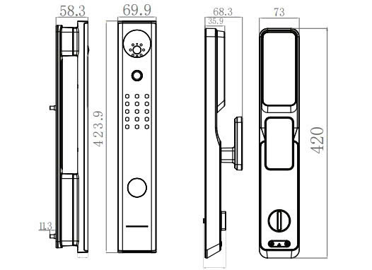 Khóa Vân Tay Cửa Gỗ AVOLOCK AL-84FRVT-B