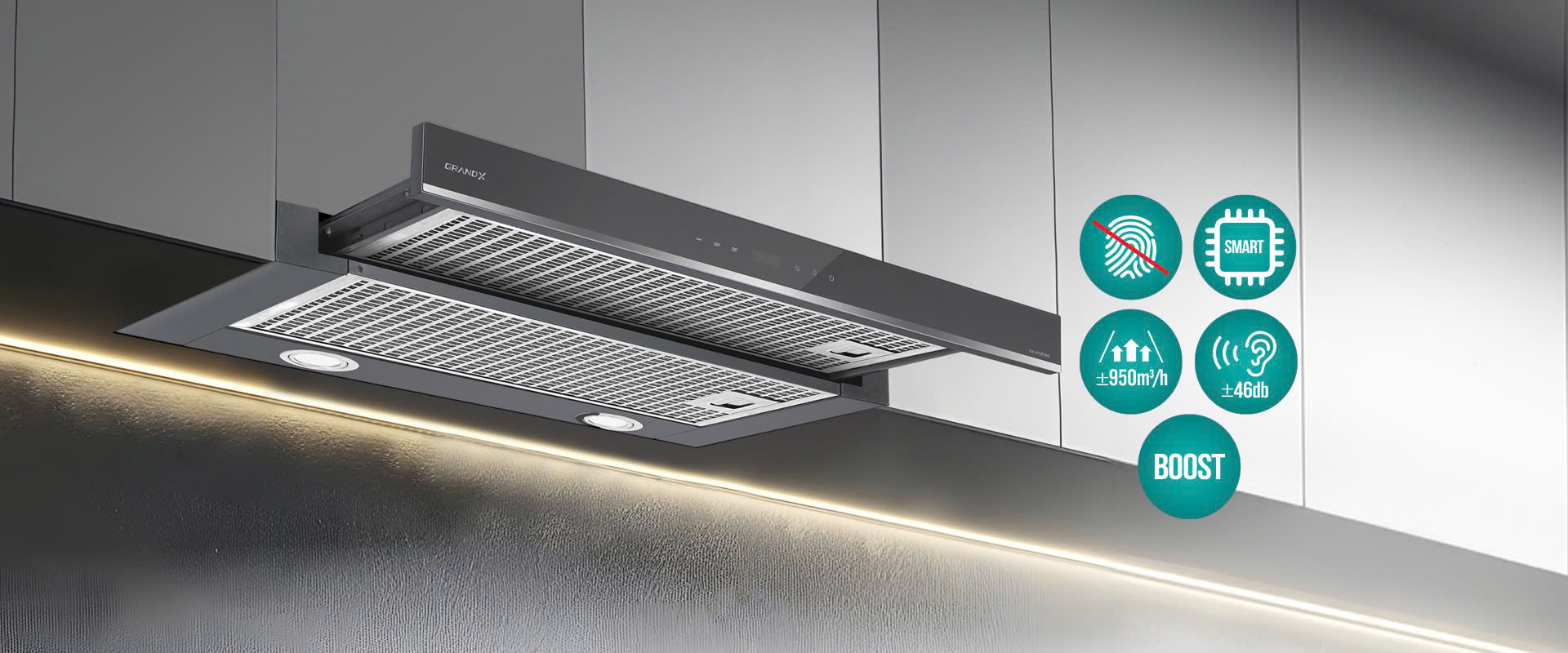Máy Hút Mùi Âm Tủ GRANDX GX H70F58G