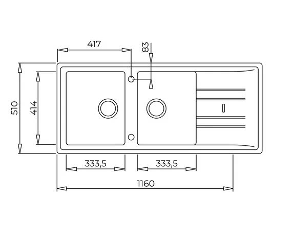 Chậu đá nhân tạo TEKA STONE 80 B-TG 2B 1D GREY