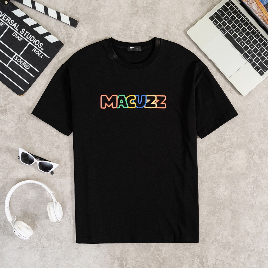 Áo phông tay lỡ Unisex 2 màu Đen Trắng chất Cotton mềm mịn thấm hút mồ hôi MACUZZ MTS032-022303