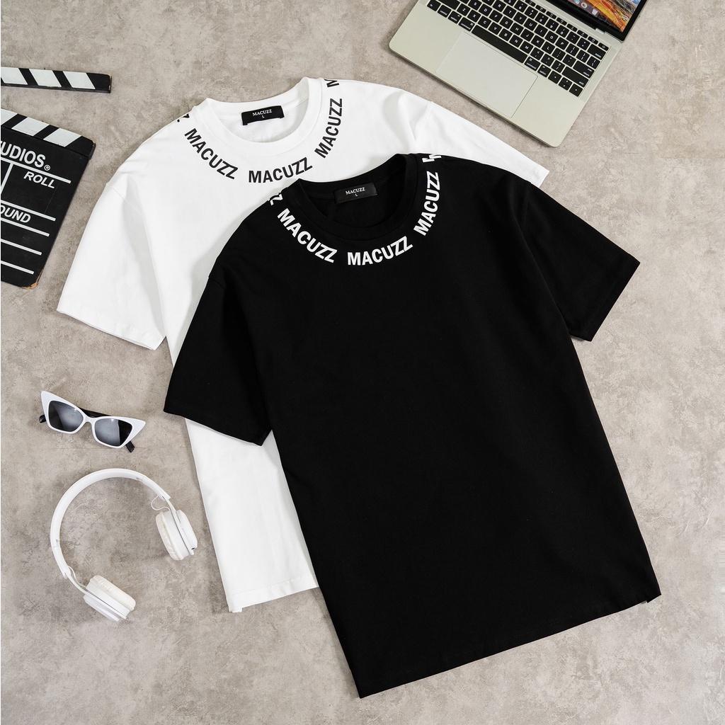 Áo phông cổ tròn Unisex 2 màu Đen Trắng chất Cotton MACUZZ MTS007-012301