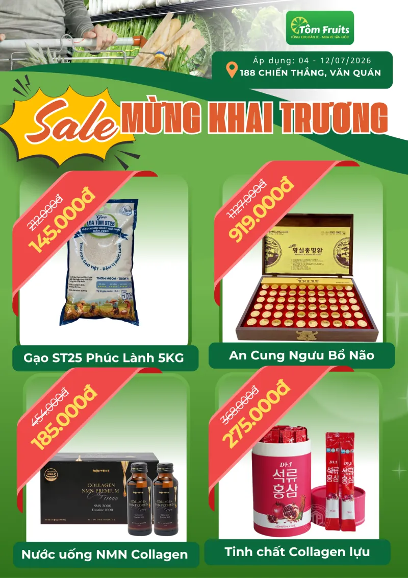 Khuyến mãi khai trương Tôm Fruit Chiến Thắng