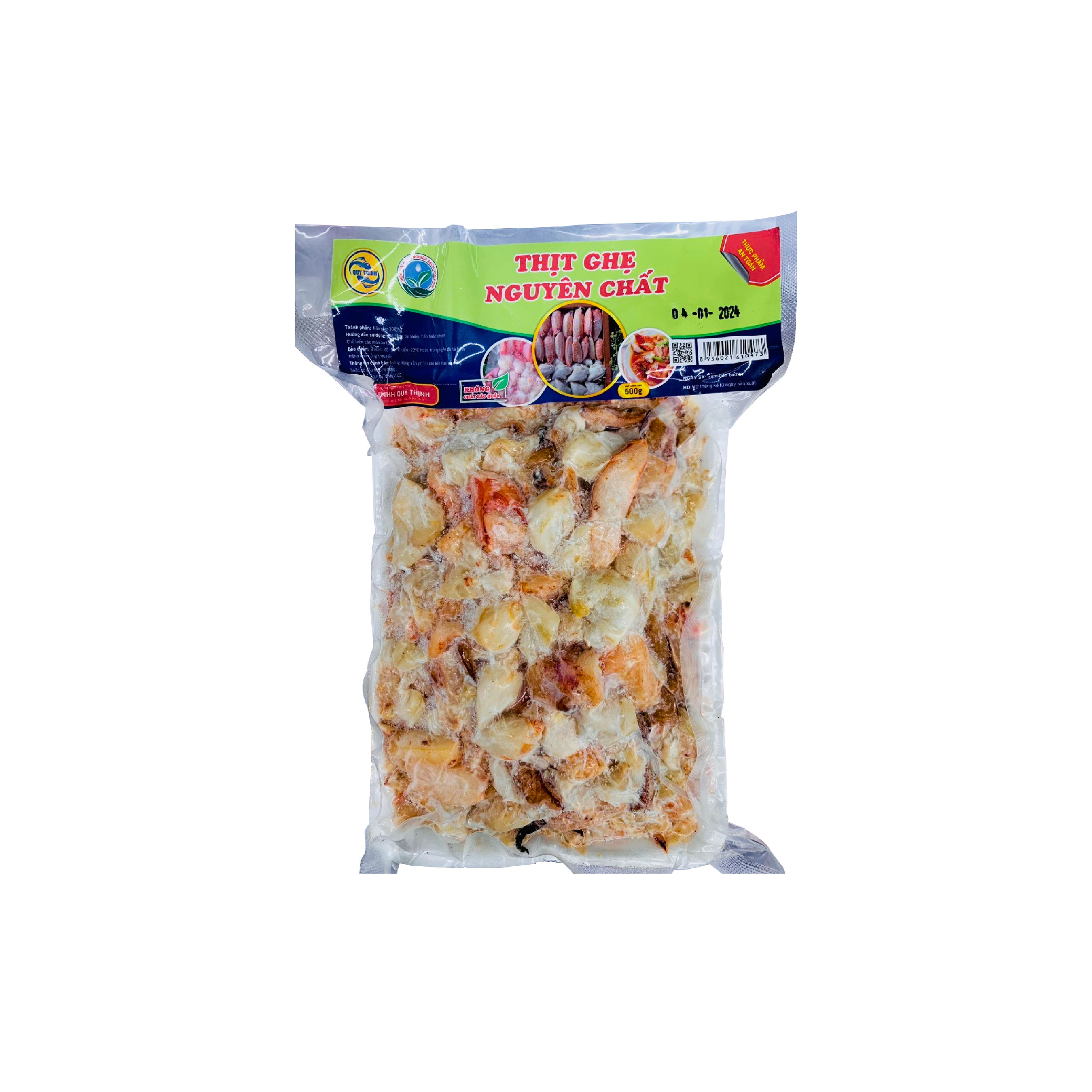 Nõn thịt ghẹ nguyên chất (khay 500gr) | Tổng Kho Tôm Fruits