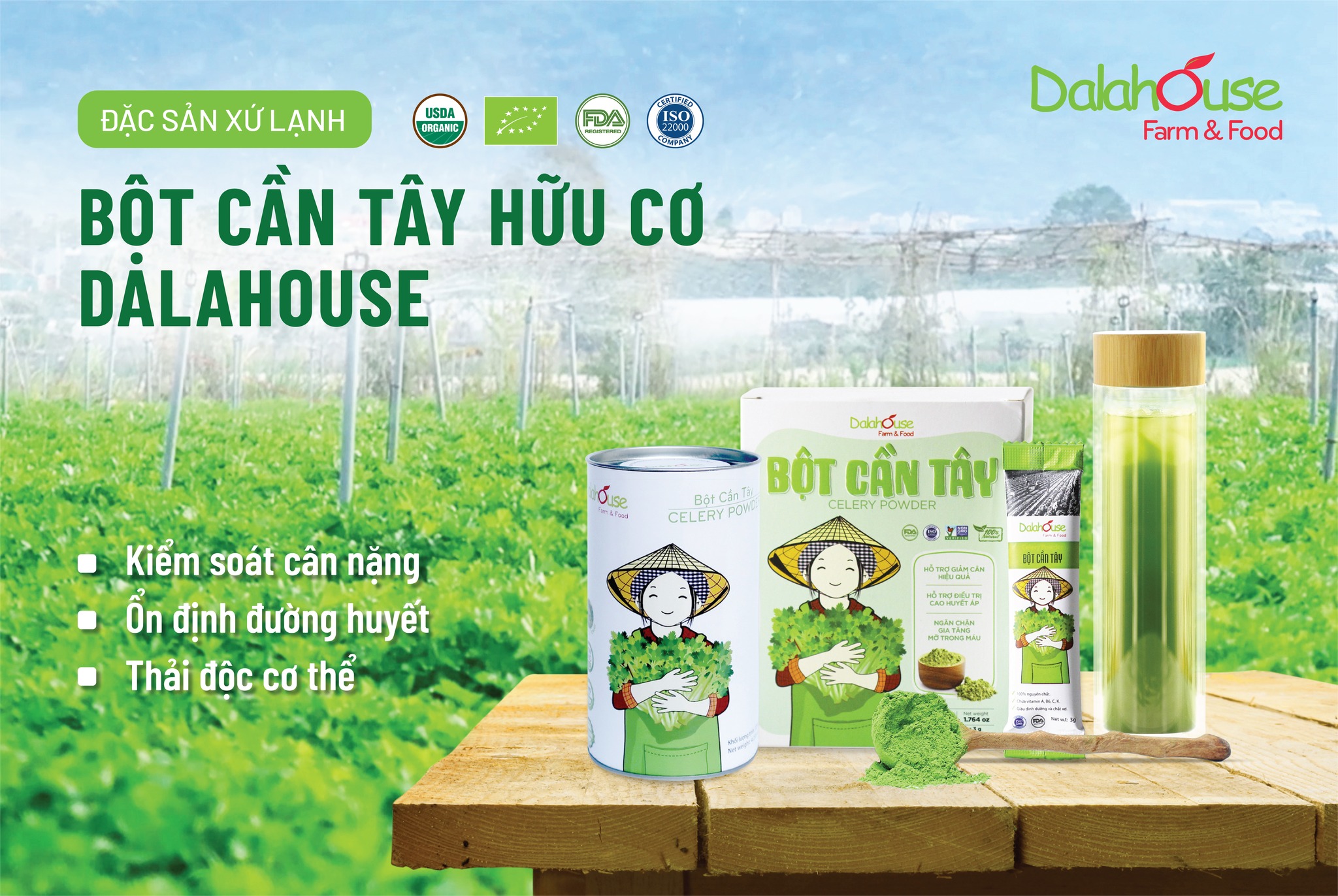 Bột Cần Tây Thực Phẩm Xanh Hỗ Trợ Điều Trị Tăng Huyết Áp