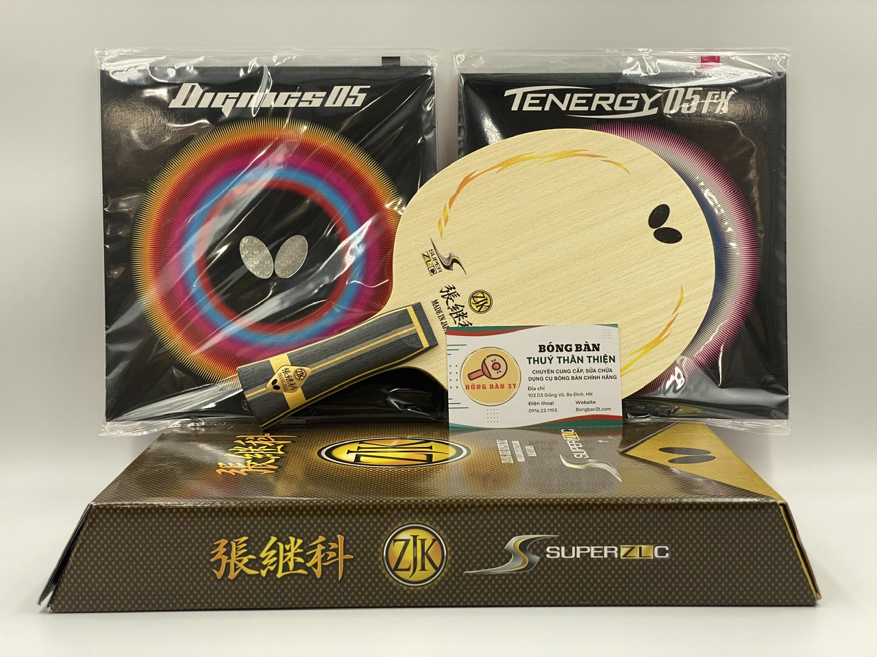 Zhang Jike Super ZLC + Dignics 05 + Tenergy 05FX -Bộ vợt Zhang Jike Super ZLC + Dignics 05 + Tenergy 05FX -Bộ vợt