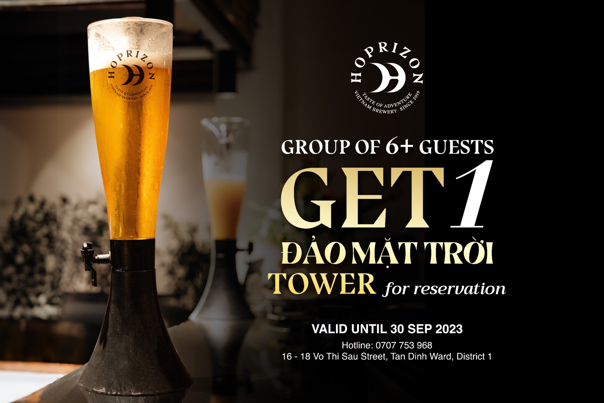 THÁNG 9 MỪNG LỄ: TẶNG 1 THÁP BIA CHO NHÓM 6 KHÁCH