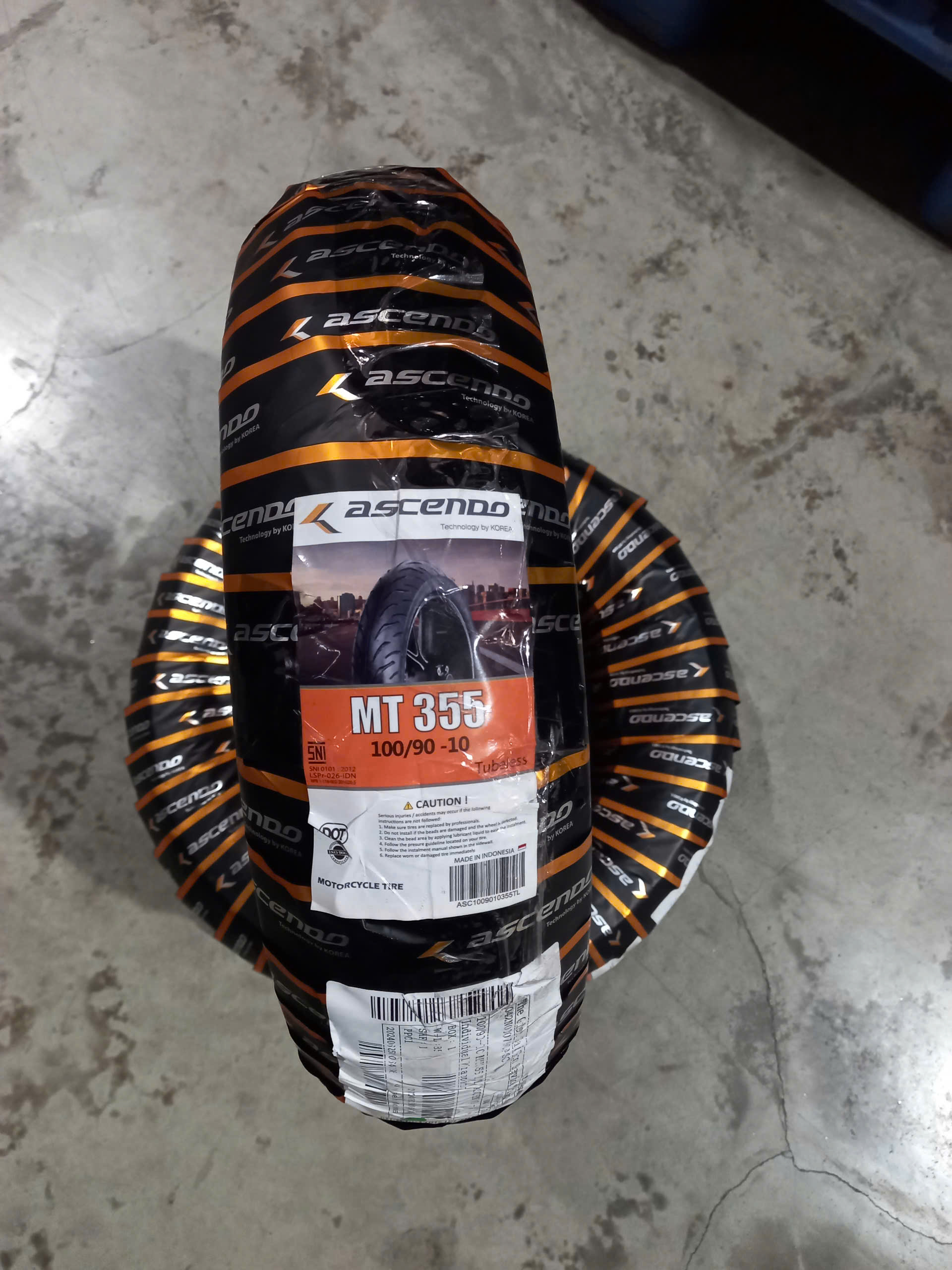 Lốp xe tay ga Ascendo 100/90-10 vỏ gai MT 355