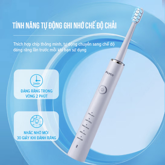 Bàn chải điện Flyco FT7108VN chính hãng giá tốt, bảo hành 2 năm