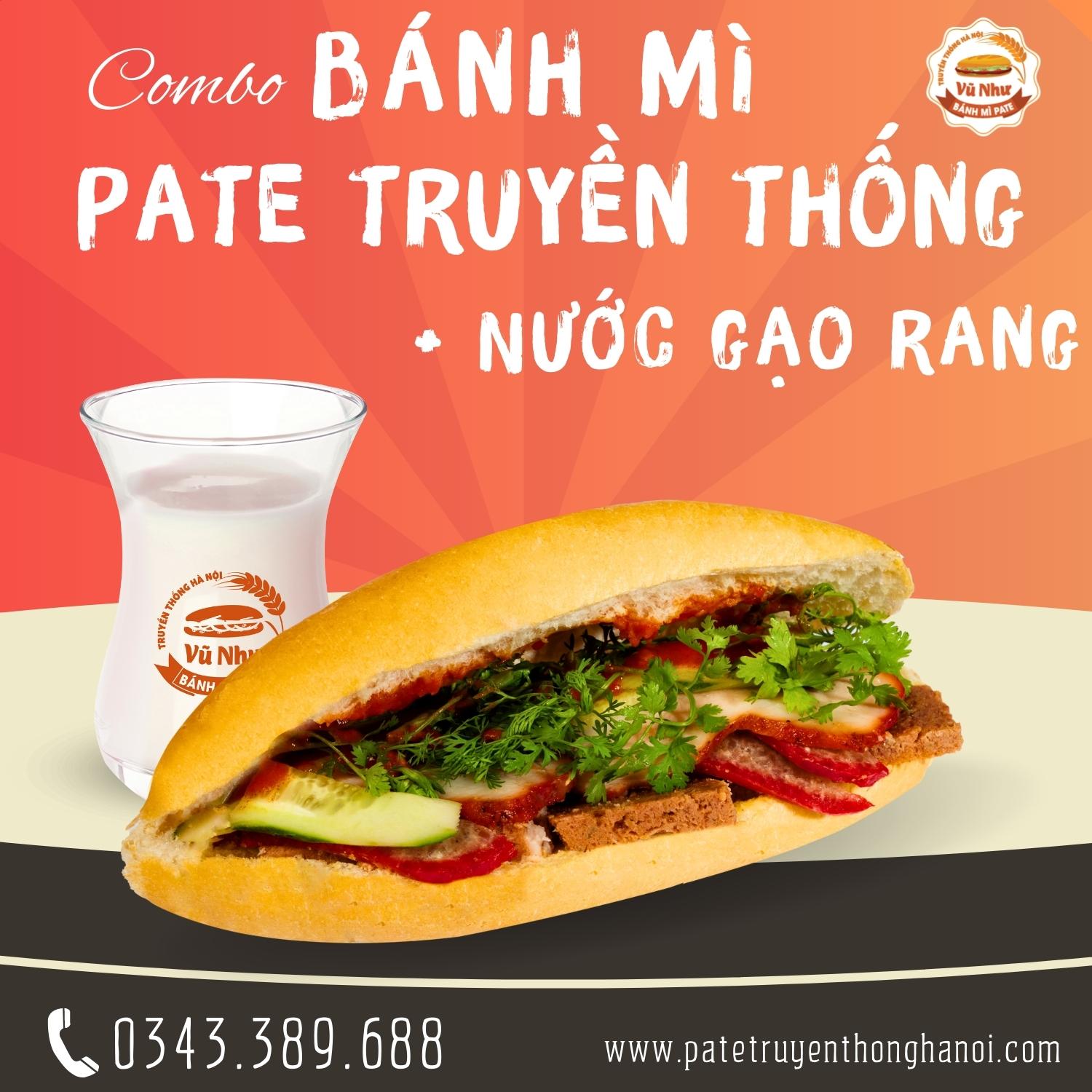 Pate truyền thống kèm nước gạo