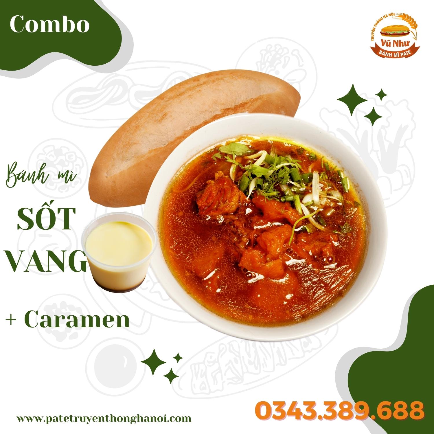 Sốt vang kèm caramen