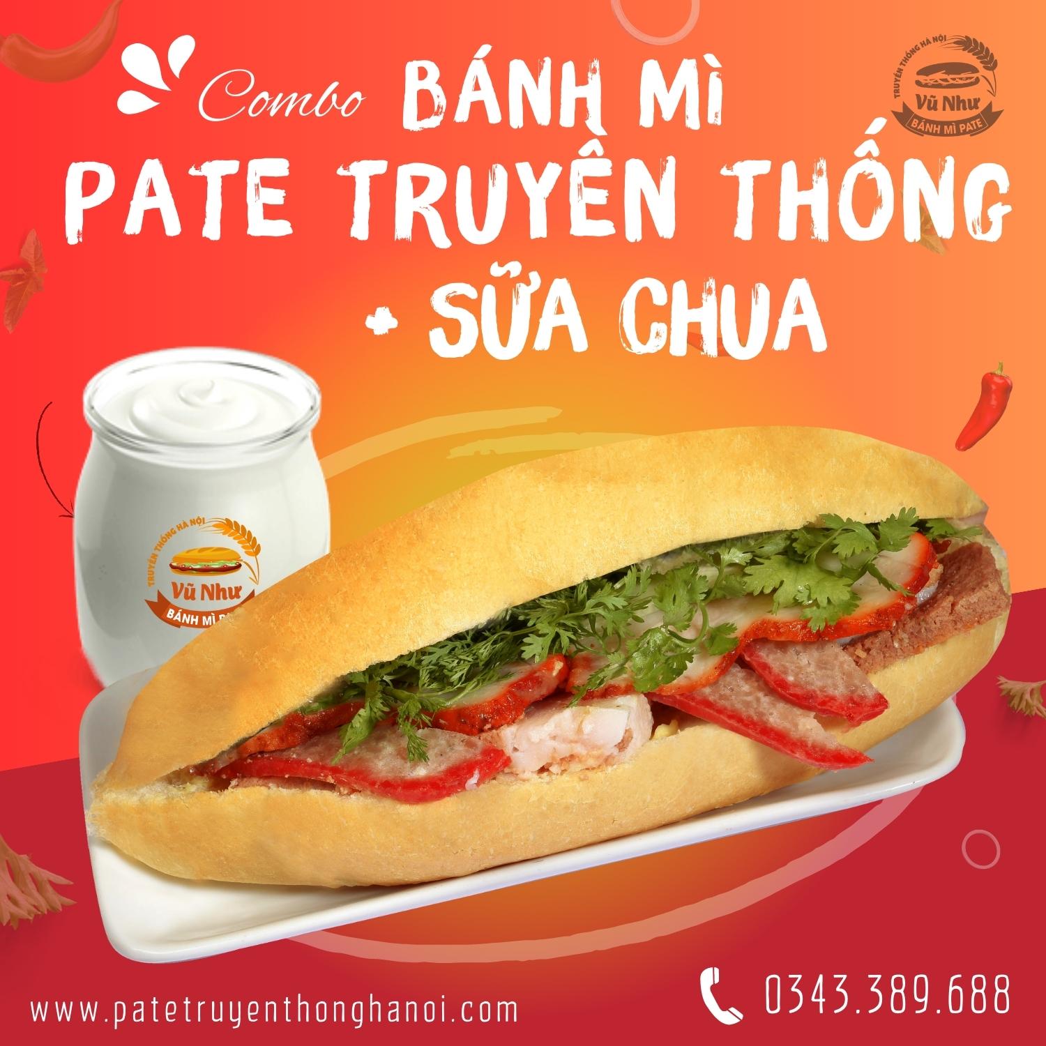 Pate truyền thống kèm sữa chua