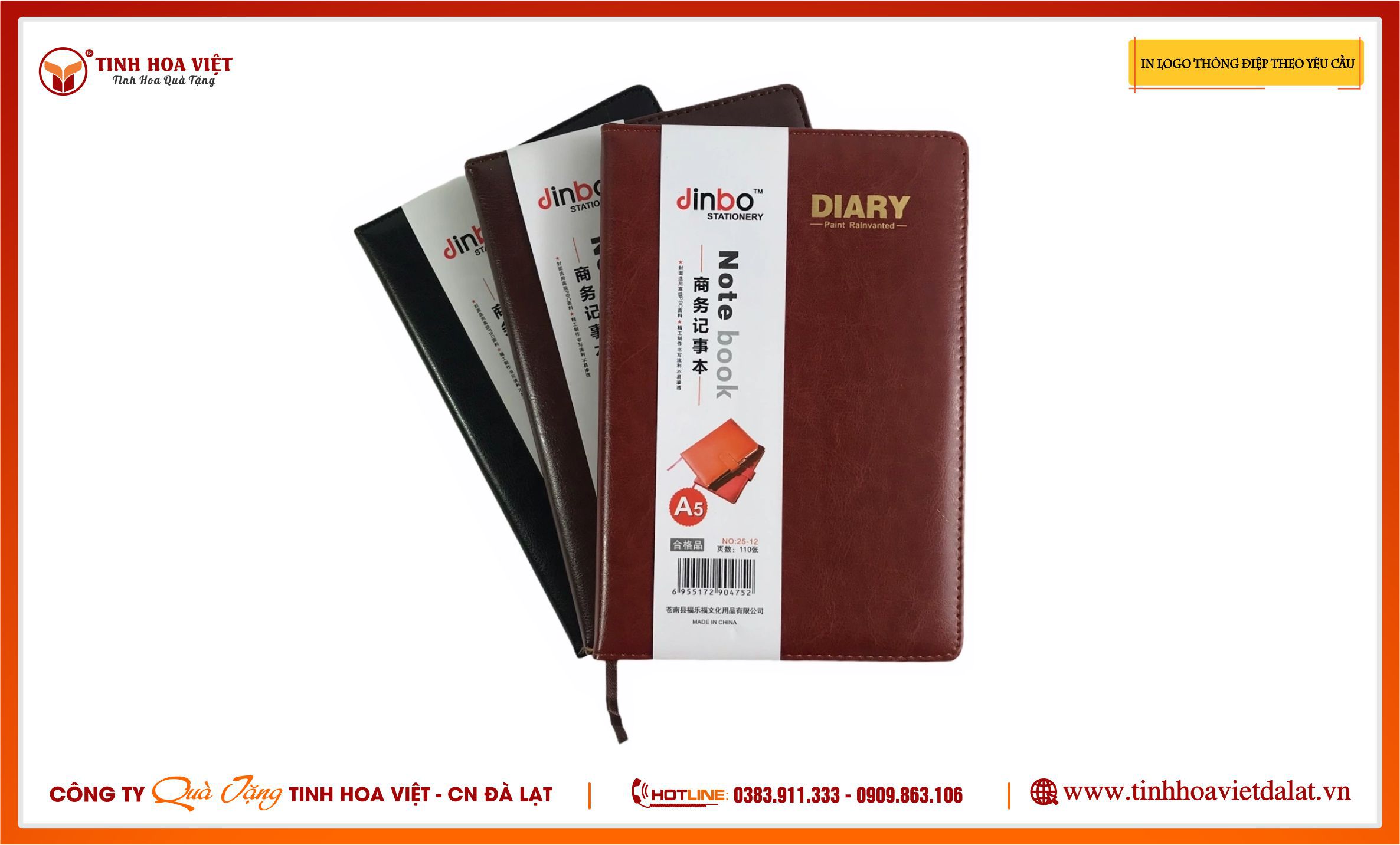Sổ Da Cao Cấp In Logo Thương Hiệu Doanh Nghiệp Giá Tốt