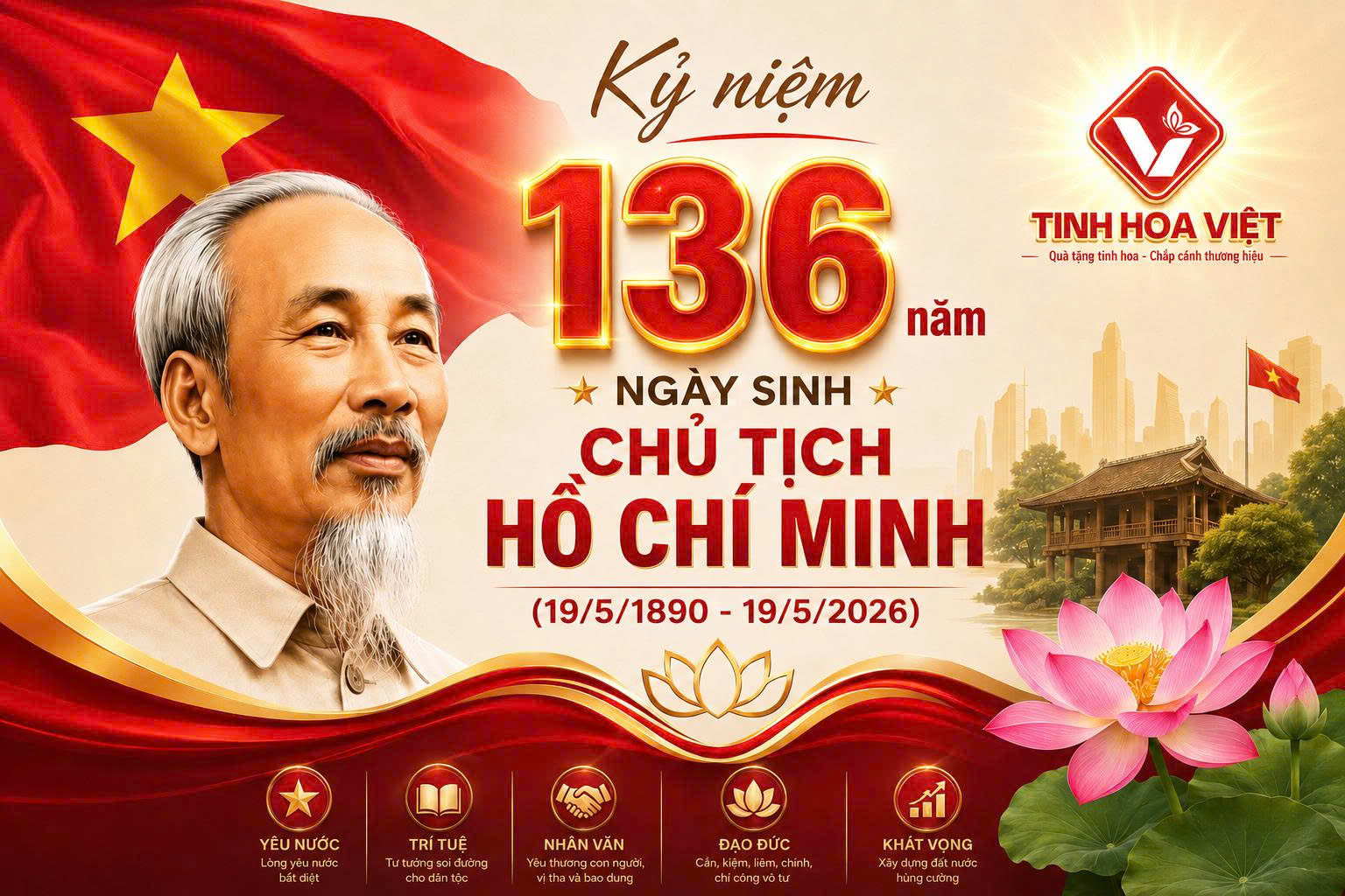 Kỷ Niệm 136 Năm Ngày Sinh Chủ Tịch Hồ Chí Minh (19/5/1890 – 19/5/2026)