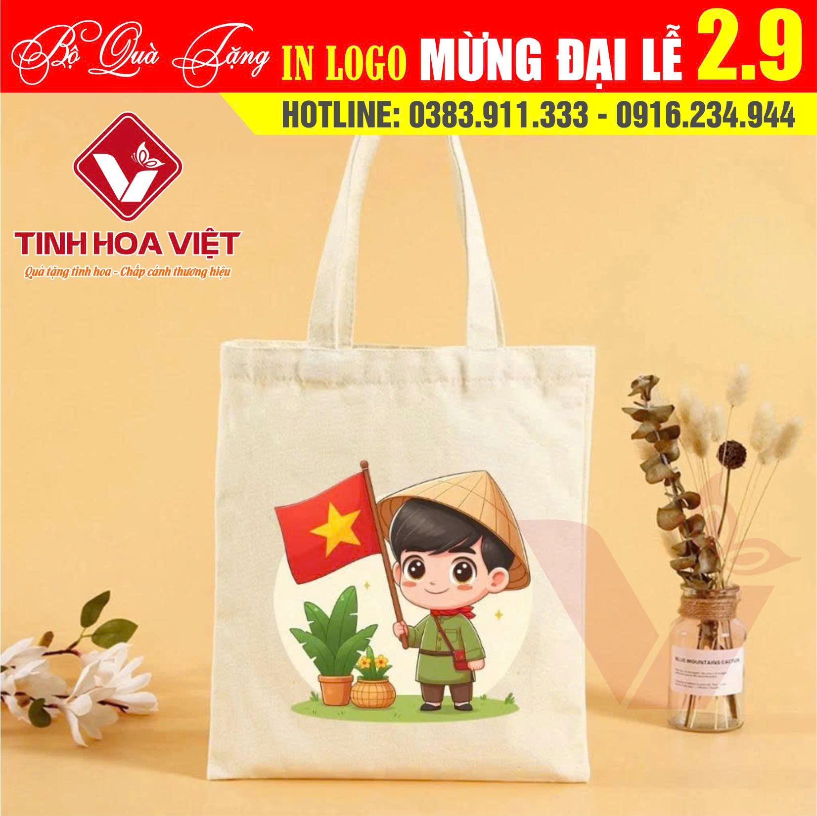 Tinh Hoa Việt ra mắt bộ sưu tập túi canvas độc đáo mừng Quốc khánh