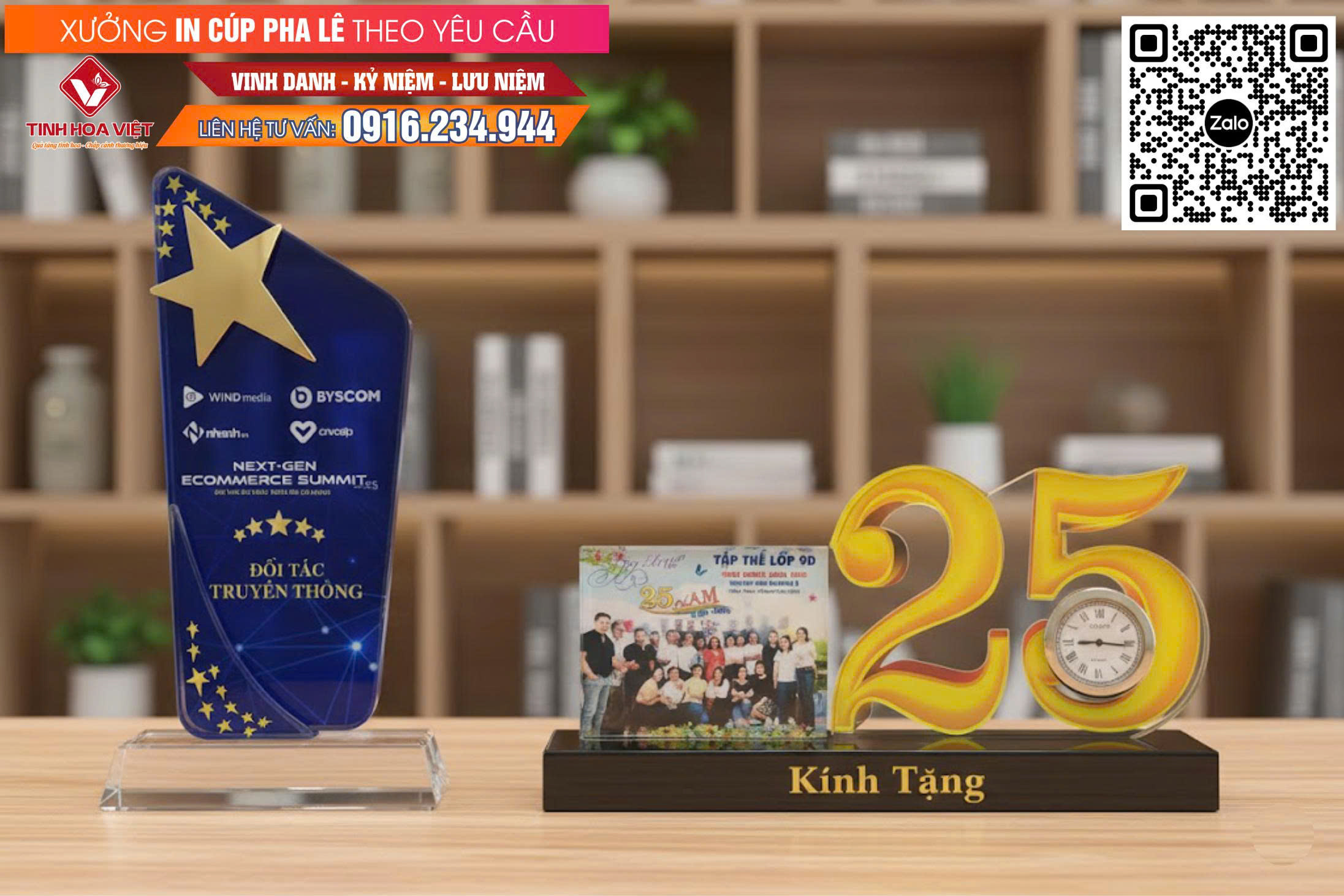 Xưởng In Cúp Pha Lê Theo Yêu Cầu Miền Nam & Trung Bộ