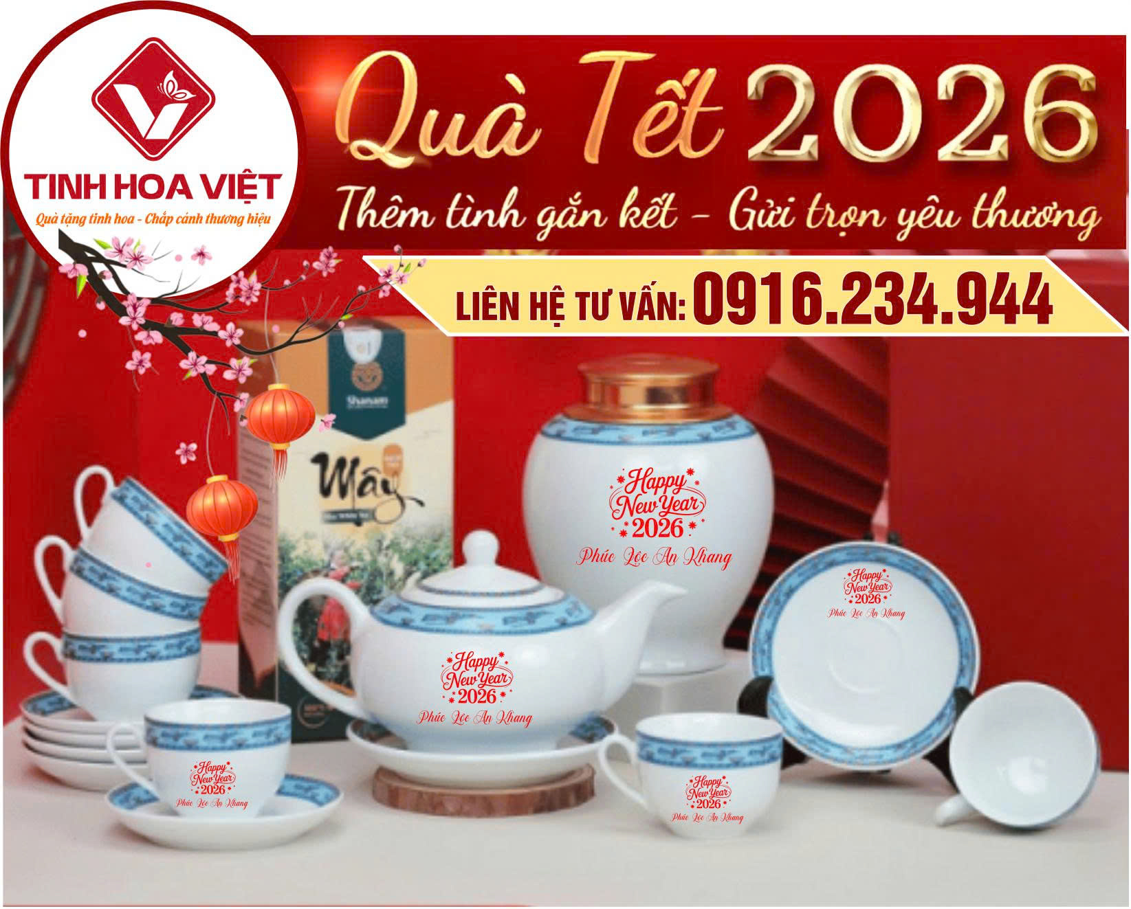Ý Nghĩa Quà Tặng Bộ Ấm Trà In Logo Thông Điệp Dịp Tết 2026