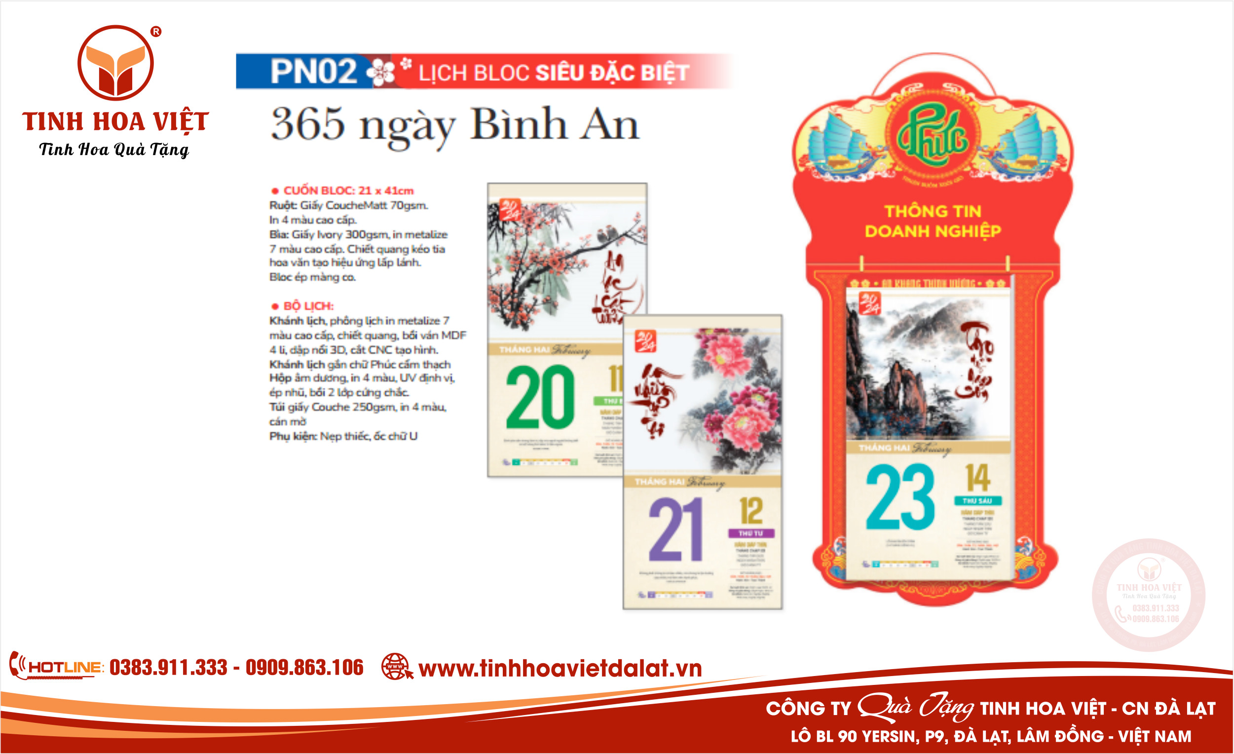 Dịch vụ In ấn Lịch Tết Đà Lạt và Khu Vực Phía Nam 0383.911.333