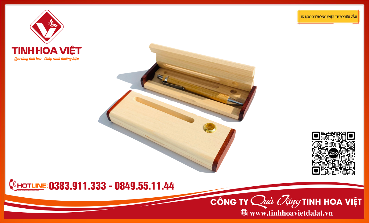 Bút Ký Gỗ In Khắc Logo Thông Điệp Theo Yêu Cầu Tại Đà Lạt & Khu Vực Phía Nam