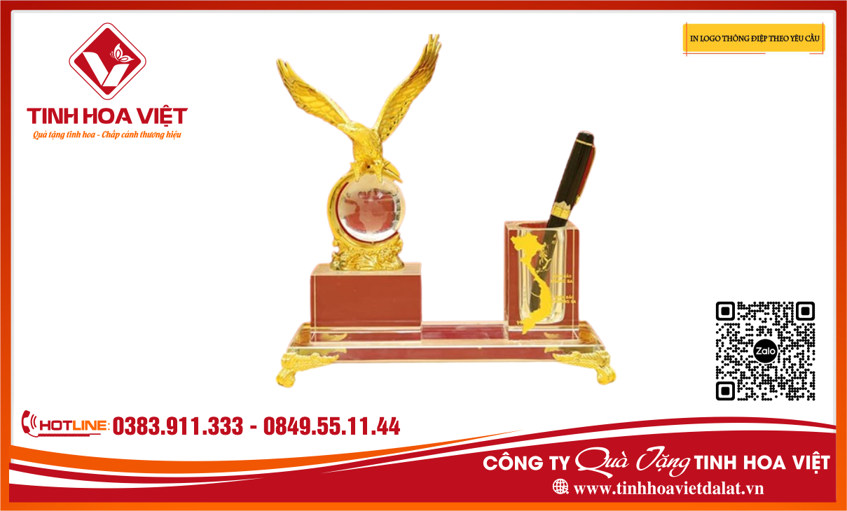 Biểu trưng pha lê đại bàng quà tặng phong thủy tại đà lạt và khu vực phía nam