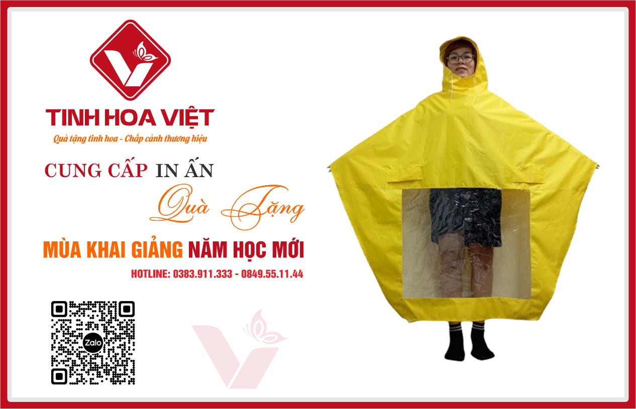 Áo Mưa Quà Tặng In Ấn Logo Doanh Nghiệp Mùa Khai Giảng
