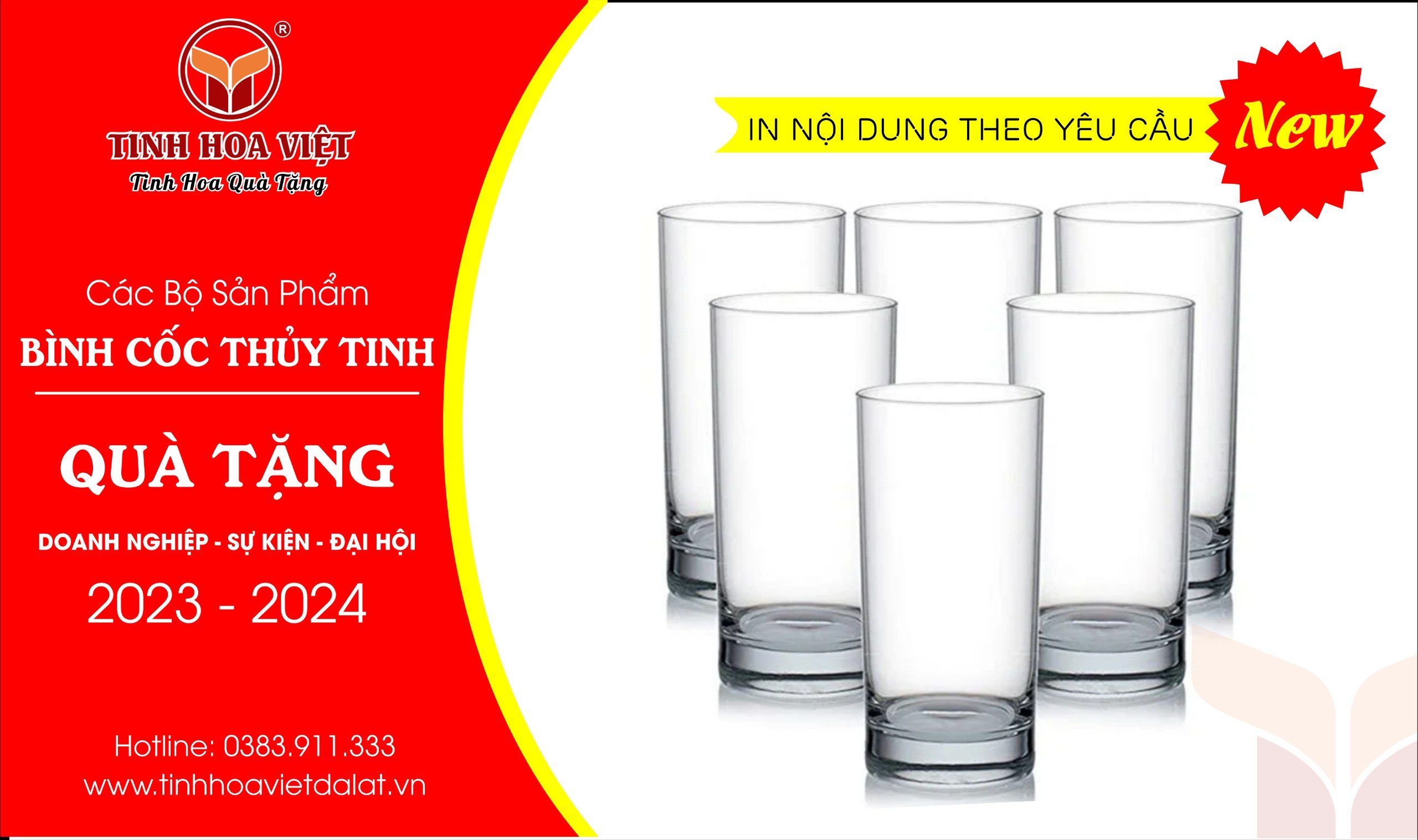bộ cốc thủy tinh cao đẹp 
