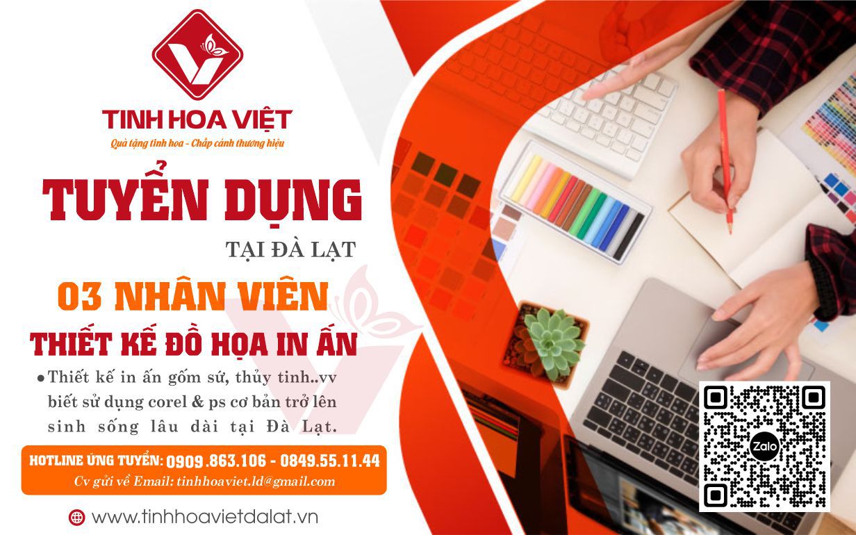 Tuyển Nhân Viên Thiết Kế Đồ Họa In Ấn Tại Đà Lạt 2024