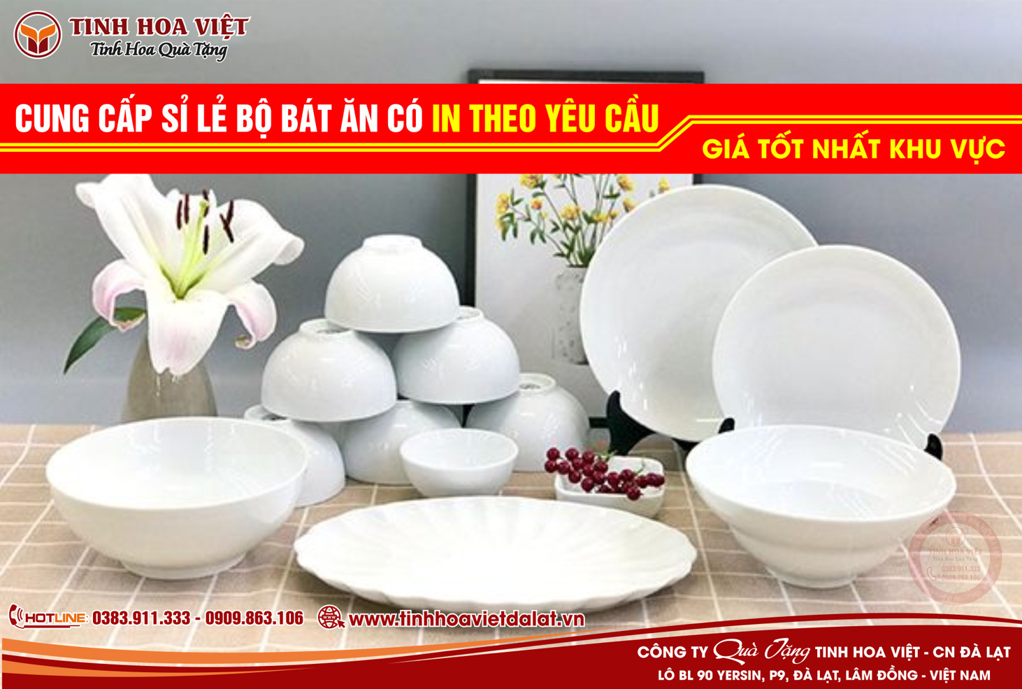Đơn Vị Cung Cấp Sỉ Lẻ Bộ Bát Ăn Quà Tặng Giá Tốt Tại Đà lạt Và Khu Vực Phía Nam