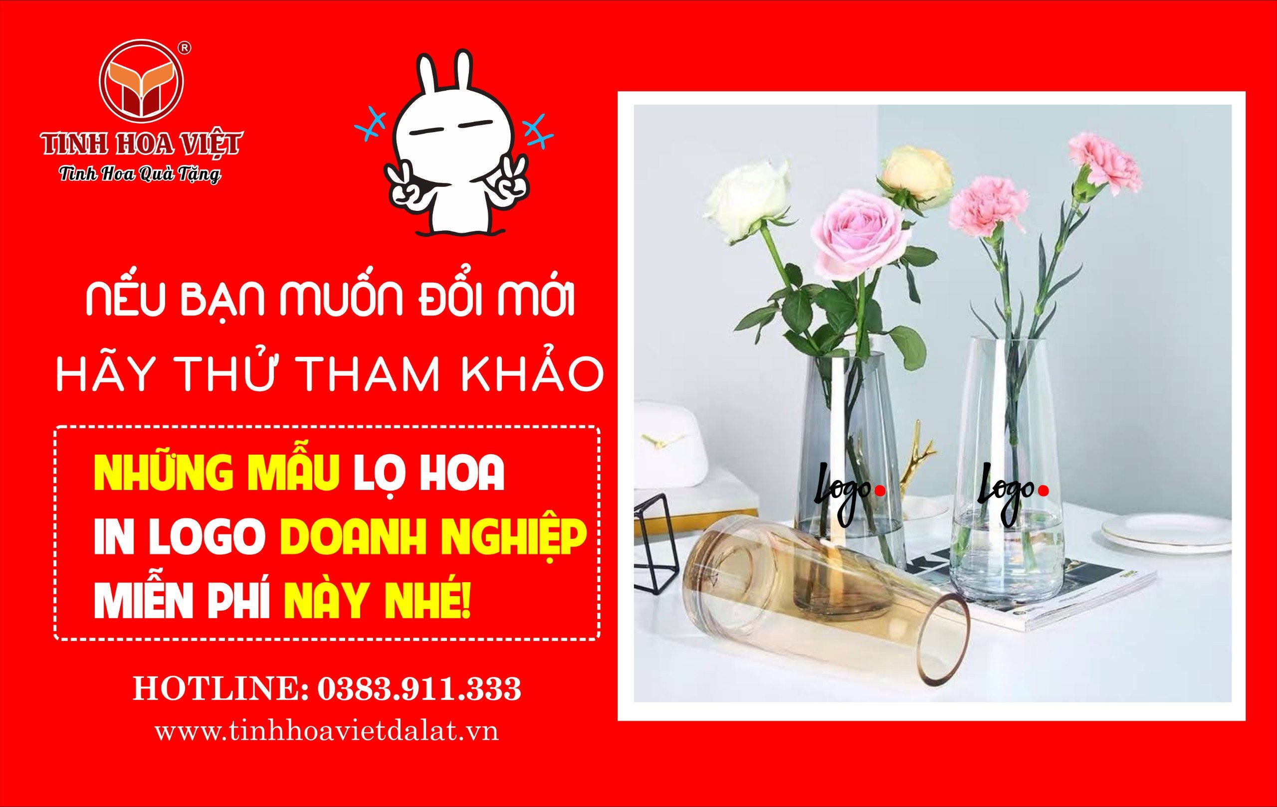 Lọ hoa thủy tinh quà tặng doanh nghiệp