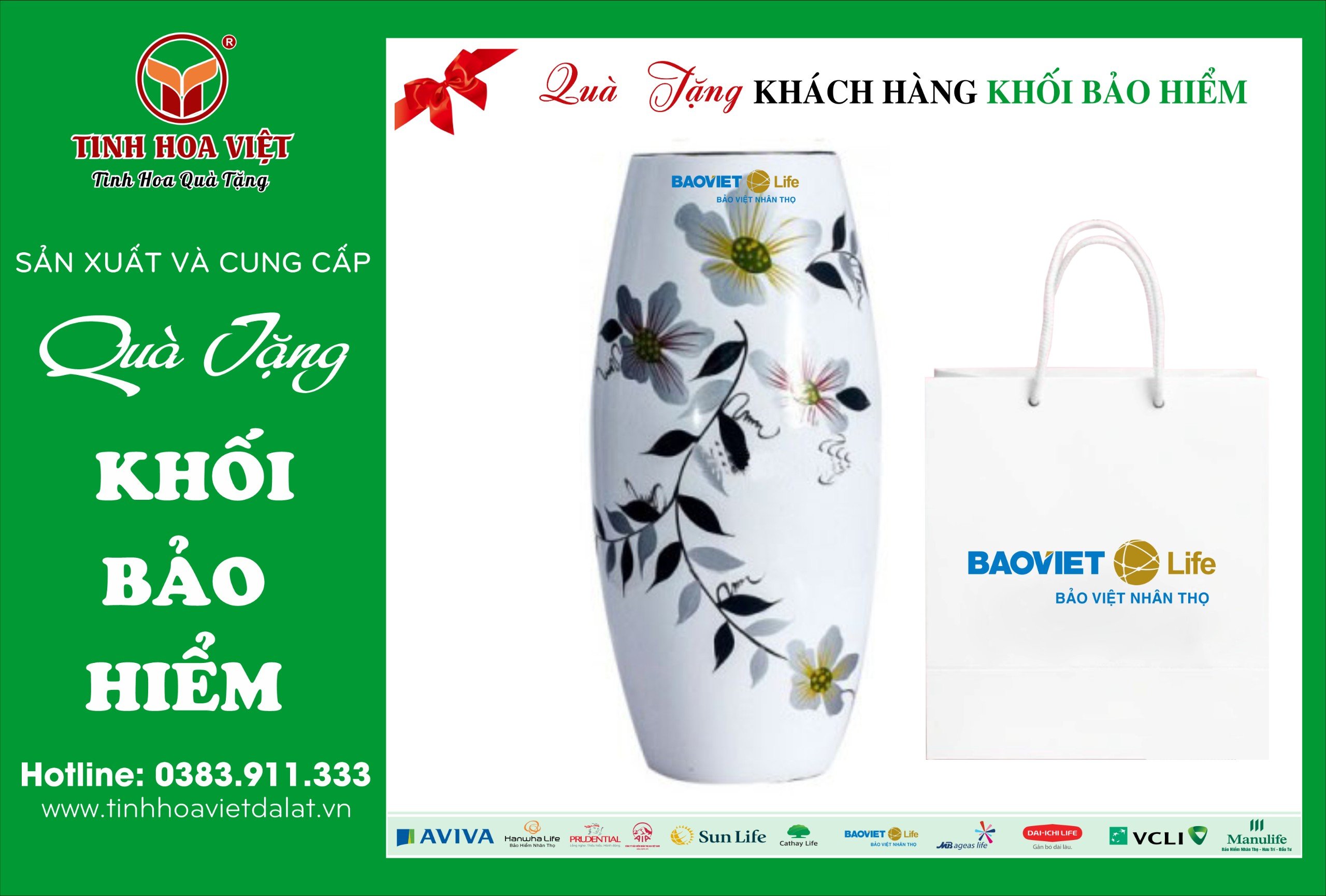 bình hoa quà tặng doanh nghiệp bảo hiểm